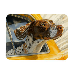 Spotted Dog on Car Ride Art Print Magnet