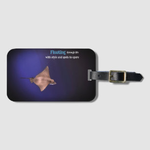 Spotted eagle ray underwater luggage tag