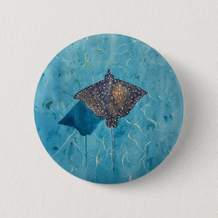 Spotted Eagle Stingray - Ocean 6 Cm Round Badge