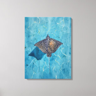 Spotted Eagle Stingray - Ocean Canvas Print