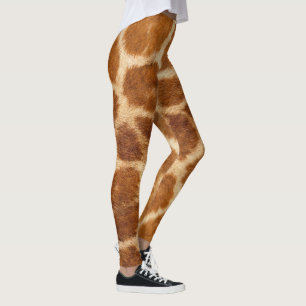 Spotted Giraffe Animal Print Brown and Cream Leggings