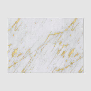 Spotted Gold Glitter Over White Marble Tissue Paper