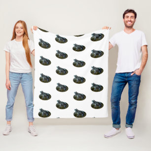 Spotted Grass Frog, Medium White Fleece Blanket