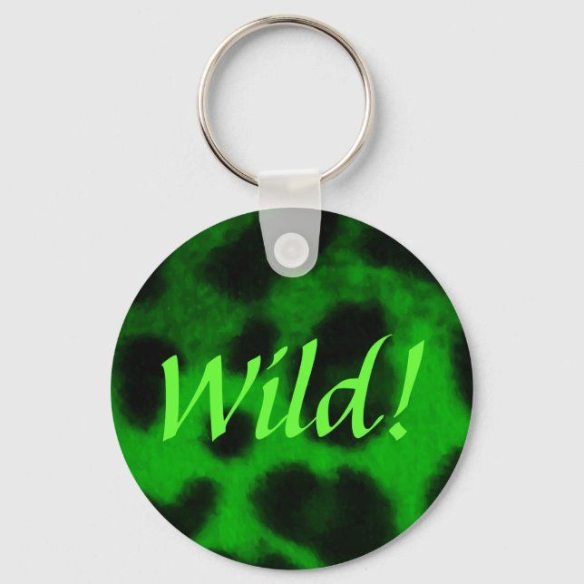 Spotted Green Leopard Key Ring (Front)