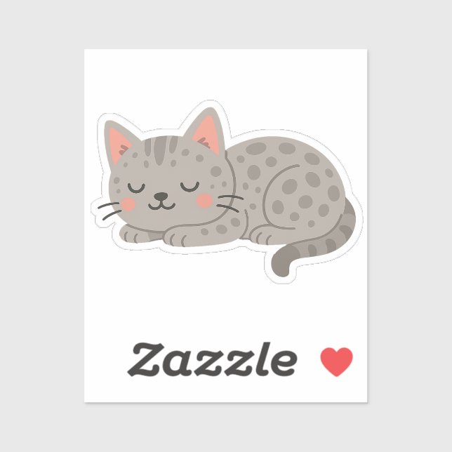 Spotted Grey Leopard Cat – Playful Cartoon (Sheet)