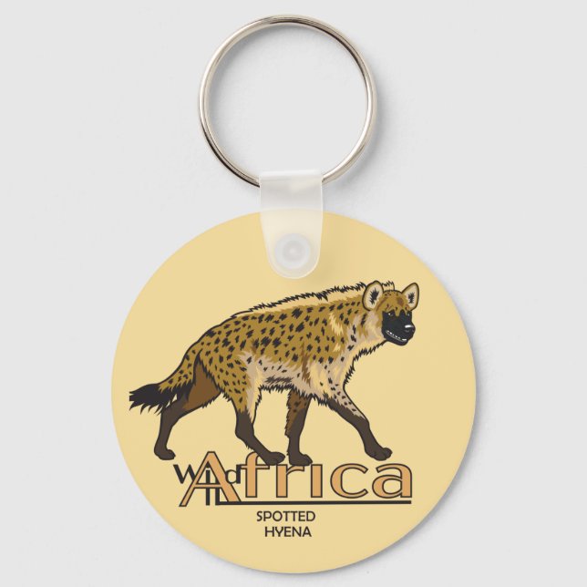 Spotted hyena. Wild Africa Key Ring (Front)