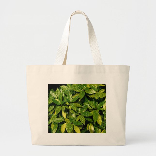 Spotted Laurel, Aucuba Japonica Large Tote Bag (Front)