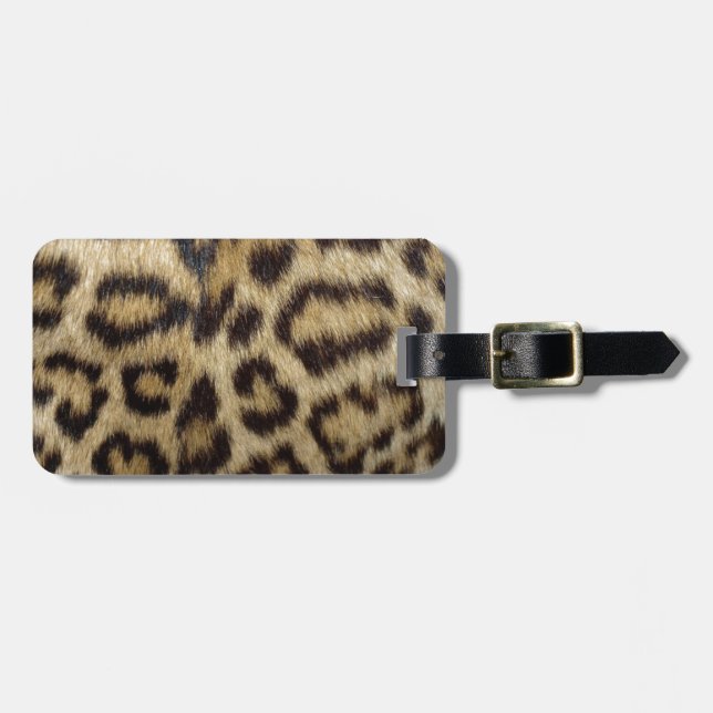 Spotted Leopard Skin Luggage Tag (Front Horizontal)