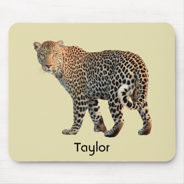 Spotted Leopard Wild Cat Photograph Mouse Mat (Front)