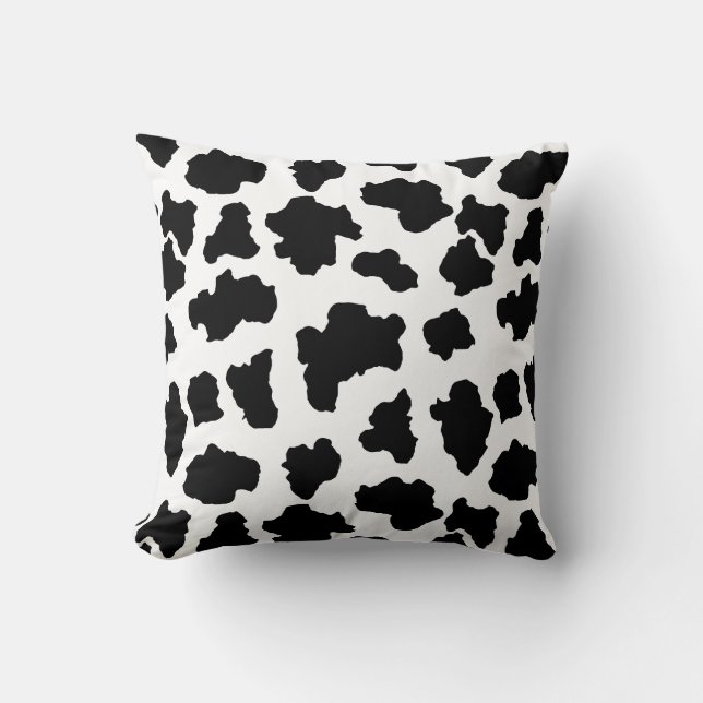 Spotted Moo Cow Dutch Holstein Animal Spots Cushion (Front)