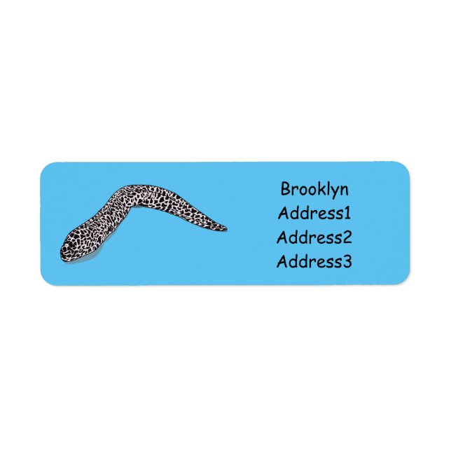 Spotted moray eel cartoon illustration (Front)