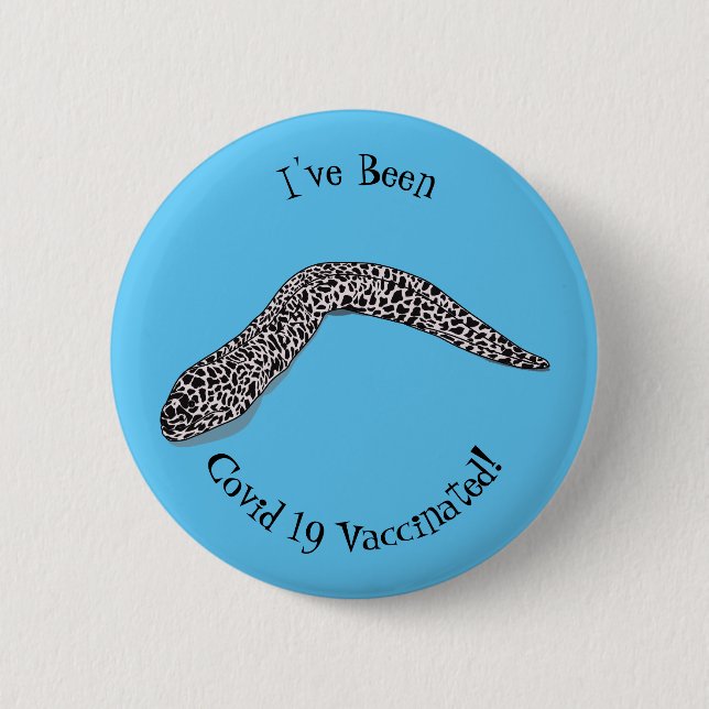 Spotted moray eel cartoon illustration 6 cm round badge (Front)