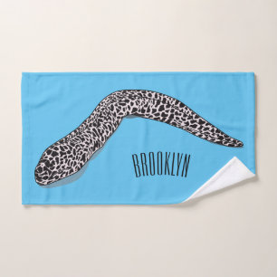Spotted moray eel cartoon illustration bath towel set