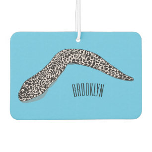 Spotted moray eel cartoon illustration car air freshener