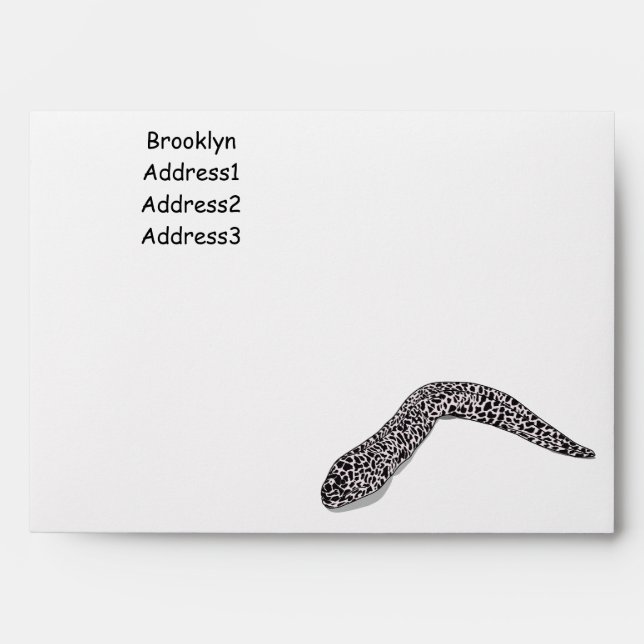 Spotted moray eel cartoon illustration envelope (Front)