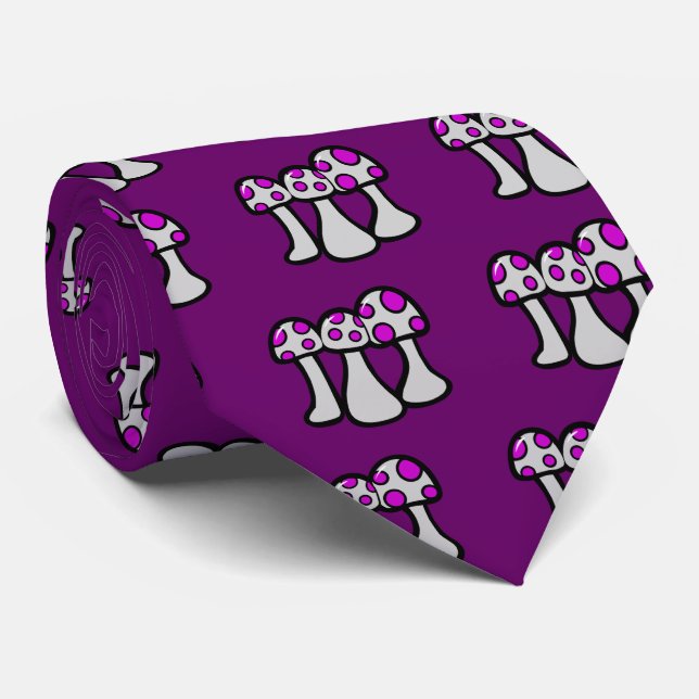 Spotted Mushroom Tie (Rolled)