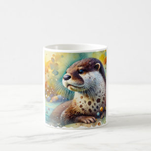 Spotted Neck Otter 230824AREF106 - Watercolor Coffee Mug