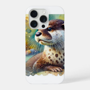 Spotted Neck Otter 230824AREF106 - Watercolor iPhone 15 Pro Case