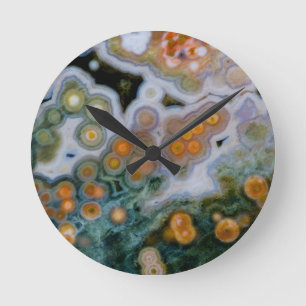 Spotted Ocean Jasper Round Clock