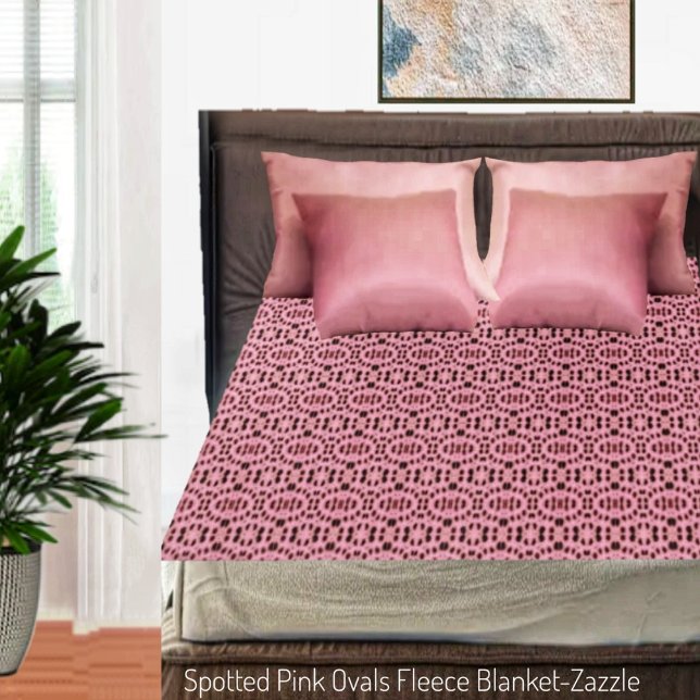 Spotted Pink Ovals Fleece Blanket (Creator Uploaded)