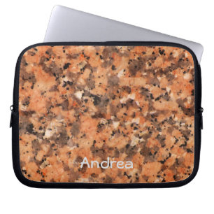 Spotted Rock Texture Lively Pattern Orange Black Laptop Sleeve