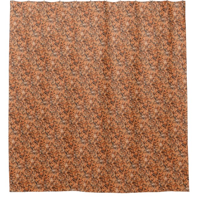 Spotted Rock Texture Lively Pattern Orange Black Shower Curtain (Front)