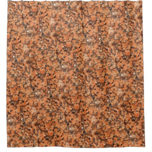 Spotted Rock Texture Lively Pattern Orange Black Shower Curtain