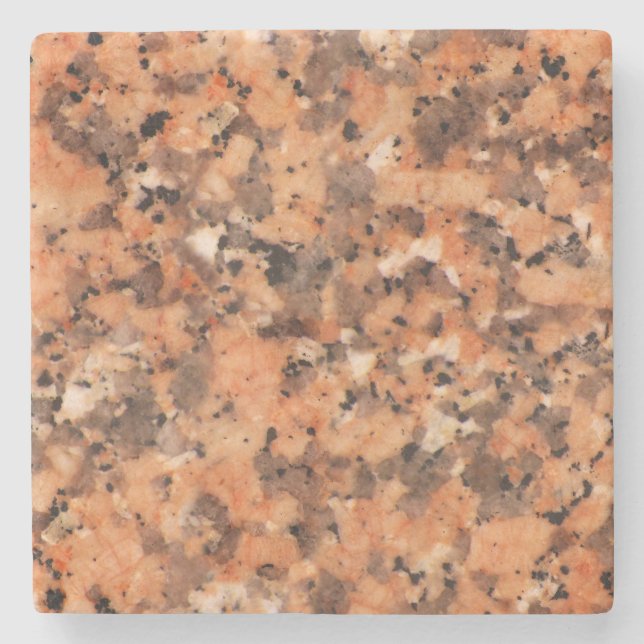 Spotted Rock Texture Lively Pattern Orange Black Stone Coaster (Front)