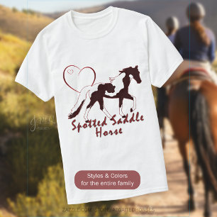 Spotted Saddle Horse Silhouette Heart Equestrian T-Shirt