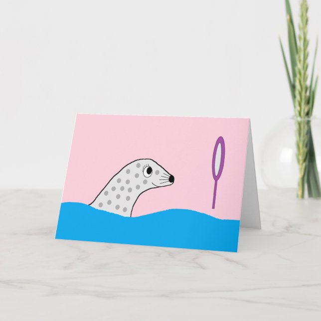 Spotted Seal has Much Beauty:  Blank Card (Front)