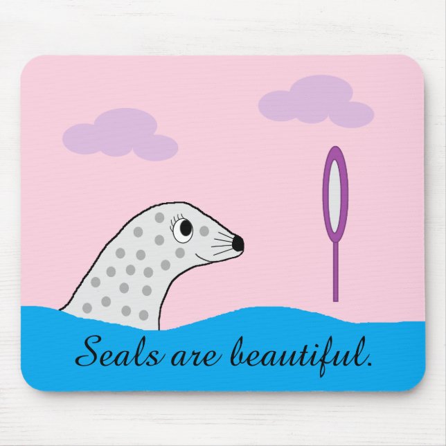Spotted Seal has Much Beauty. Mouse Mat (Front)