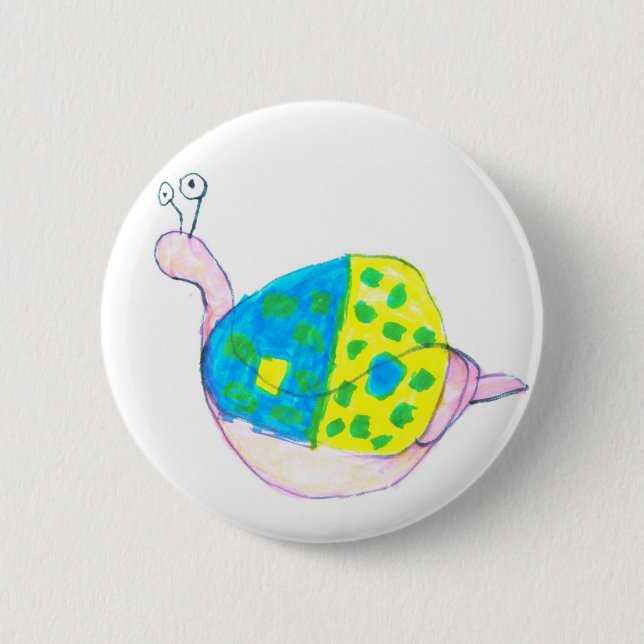 spotted shell snail 6 cm round badge (Front)