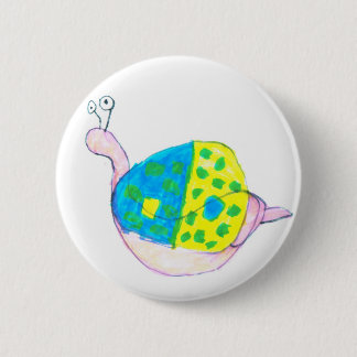 spotted shell snail 6 cm round badge