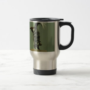 Spotted skunk; museum exhibit travel mug