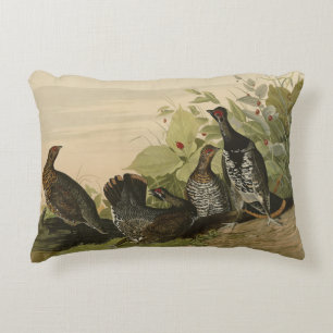 Spotted (Spruce) Grouse Audubon's Birds of America Decorative Cushion