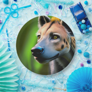 Spotted Stalking Hyena Watching His Prey, Paper Plate
