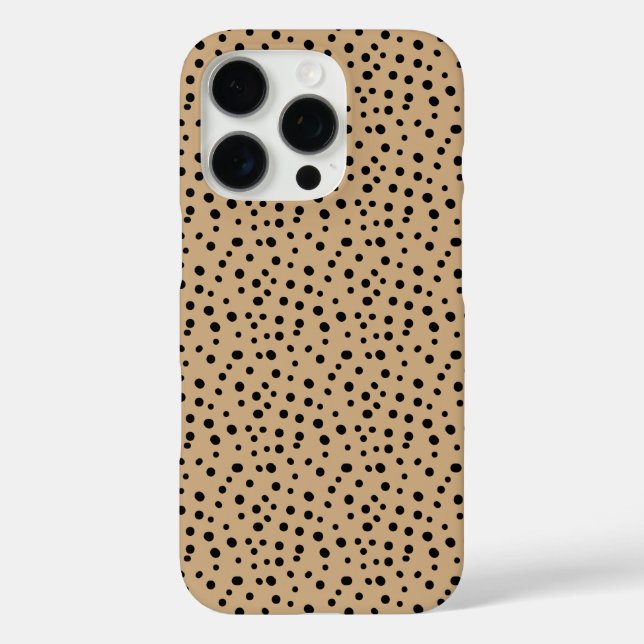 Spotted Tan Black Dots Pattern Case-Mate iPhone Case (Back)