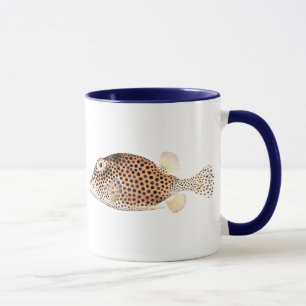 Spotted Trunkfish Vintage Fish Print - Double Fish Mug