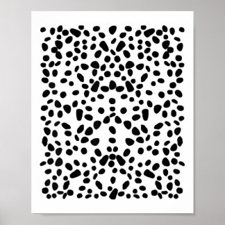 Spotted White With Black Polka Dots Dalmatian _1  Poster