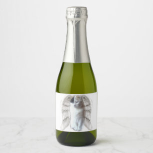 Spotty Angel 7x5cm Mini Champagne Bottle Label Set