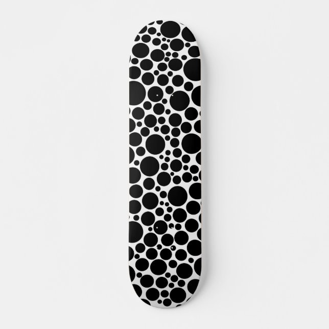 Spotty - Black on White Skateboard (Front)