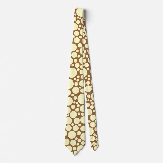 Spotty - Cream on Coffee Tie (Front)