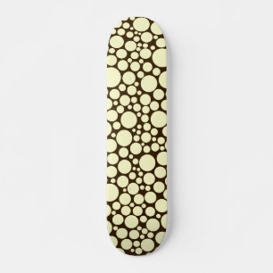 Spotty - Cream on Dark Brown Skateboard