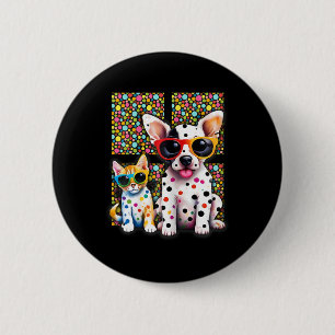 Spotty Cute Baby Dot Day Cat Lover 6 Cm Round Badge