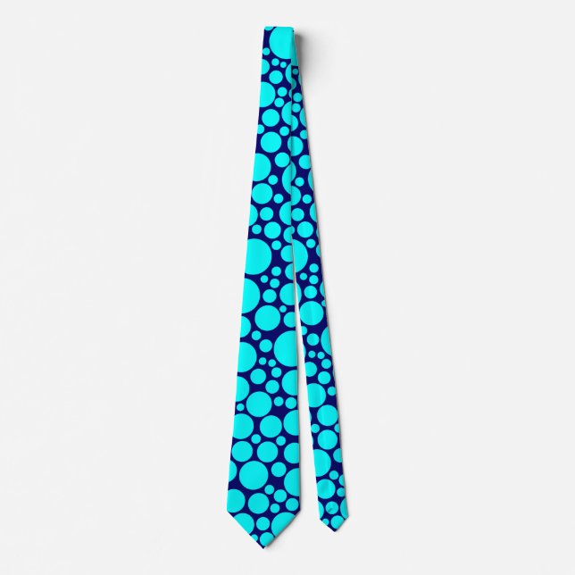 Spotty - Cyan on Dark Blue (000066) Tie (Front)