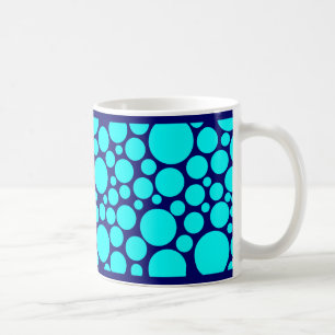 Spotty Cyan on Dark Blue Coffee Mug