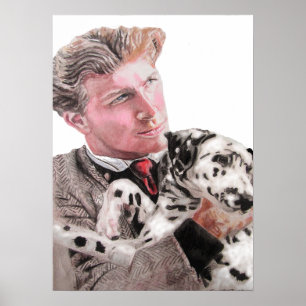 Spotty Dalmatian Dog and Man dogs cute Poster