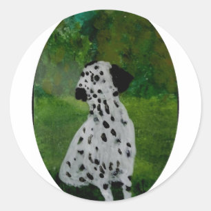 Spotty Dog Art Dalmatian Classic Round Sticker
