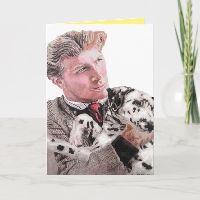 Spotty Dog Dalmatian Dogs Watercolor Birthday Card (Front)