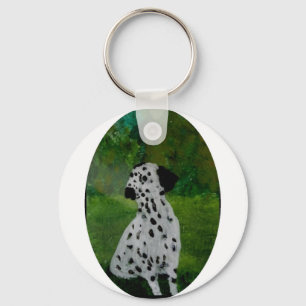 Spotty Dog Painting Dalmatian Key Ring